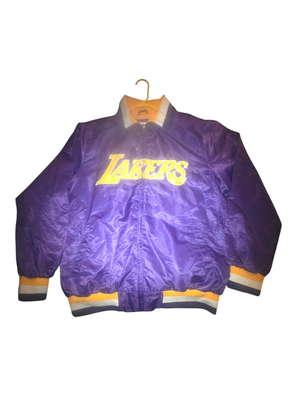 STARTER Los Angeles Lakers Purple and Gold Satin Jacket XL